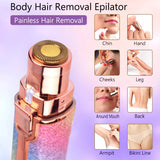 2 In 1 Rechargeable Flawless Eyebrow Hair Remover & Facial Hair Trimmer