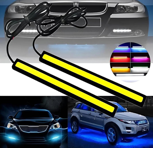 LED Strip Lights for Motorcycles & Cars - Bright White, Durable ABS, 8 Pcs