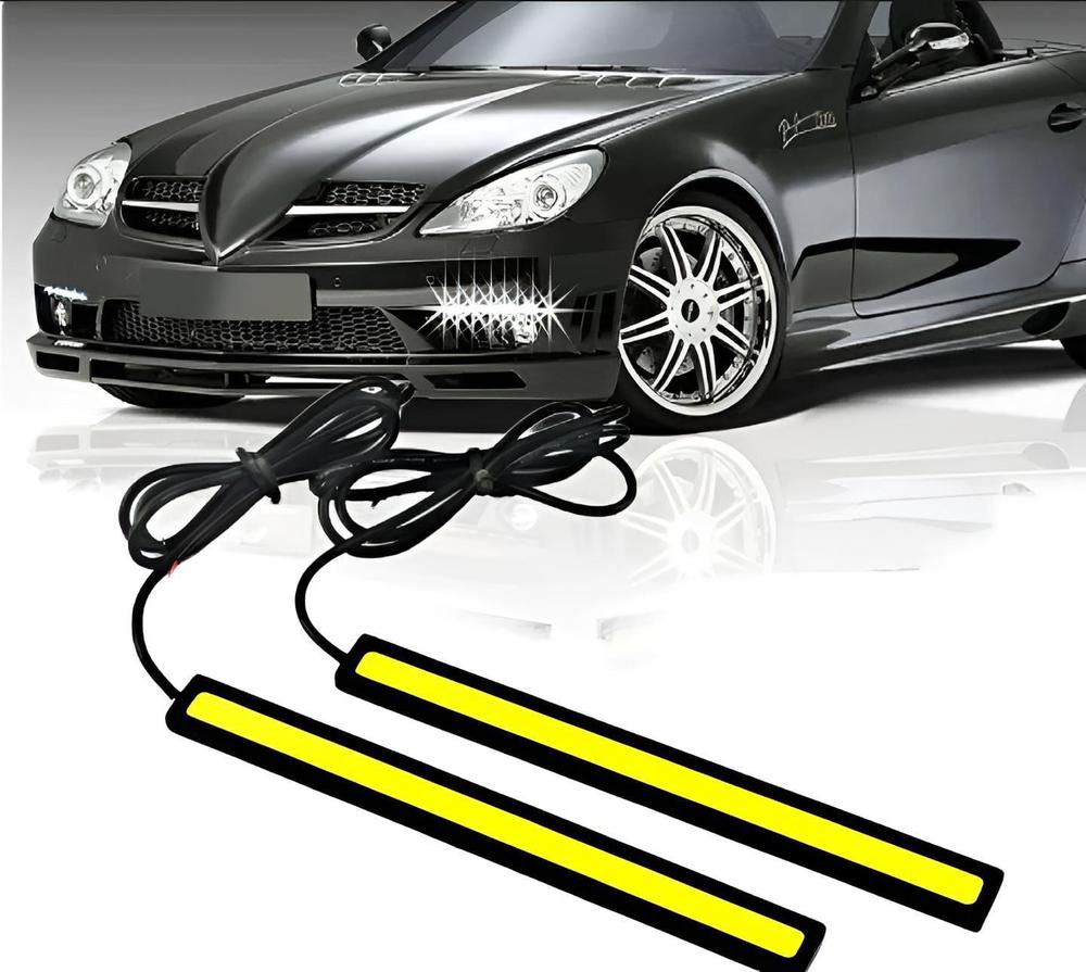 LED Strip Lights for Motorcycles & Cars - Bright White, Durable ABS, 8 Pcs