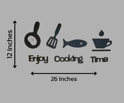 3D Wall Art Black Laser Cut Modern Kitchen Decor