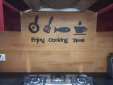 3D Wall Art Black Laser Cut Modern Kitchen Decor