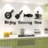 3D Wall Art Black Laser Cut Modern Kitchen Decor