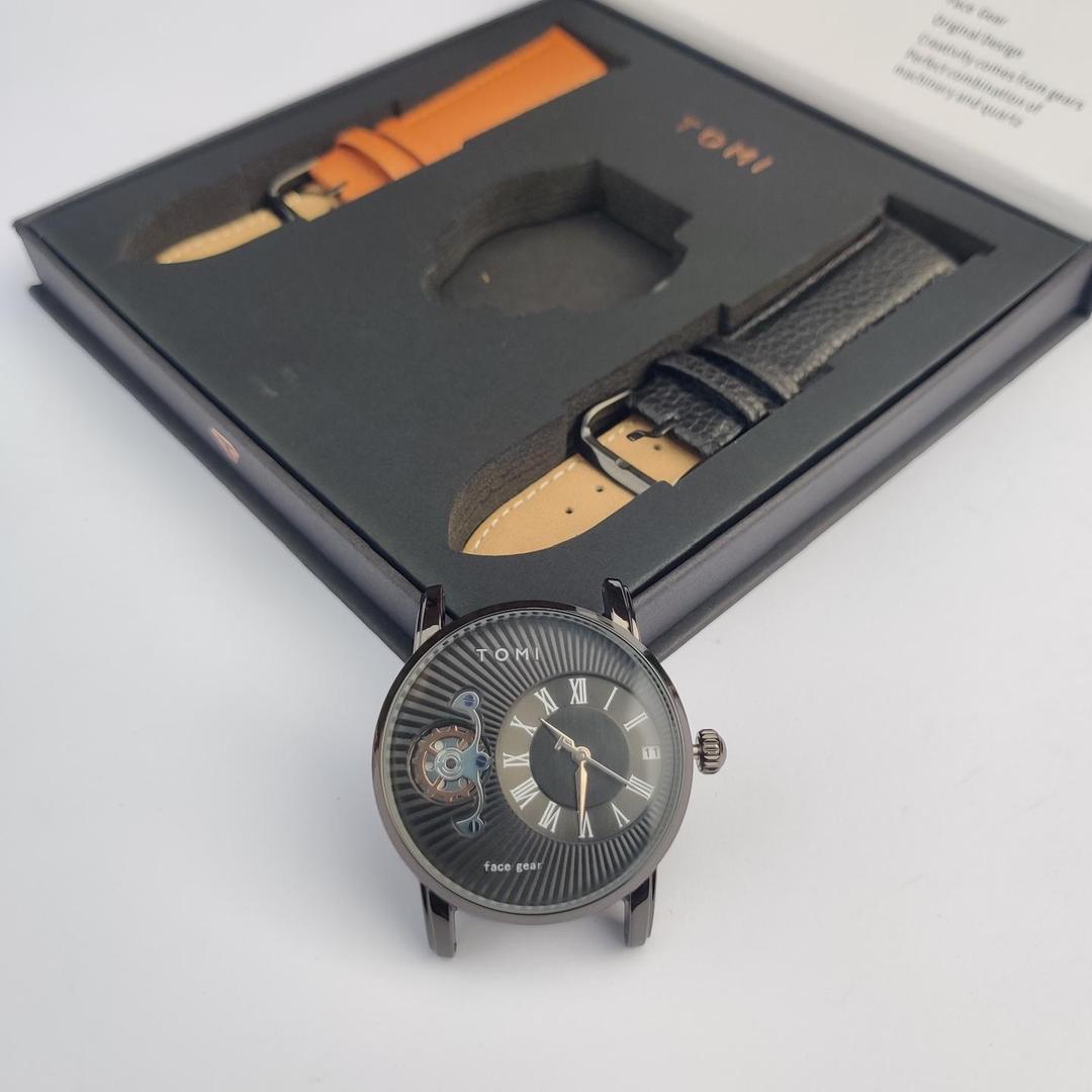 Men's Quartz Watch Set with 2 Straps Stainless Steel