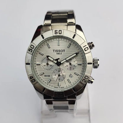 Tissot Chronograph Watch Stainless Steel Silver Dial