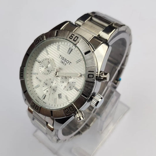Tissot Chronograph Watch Stainless Steel Silver Dial
