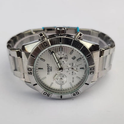 Tissot Chronograph Watch Stainless Steel Silver Dial