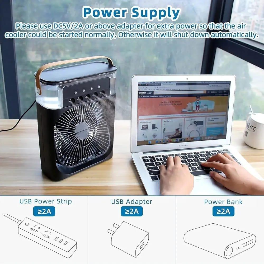 Mini Air Cooler 4 Wind Black ABS 70F