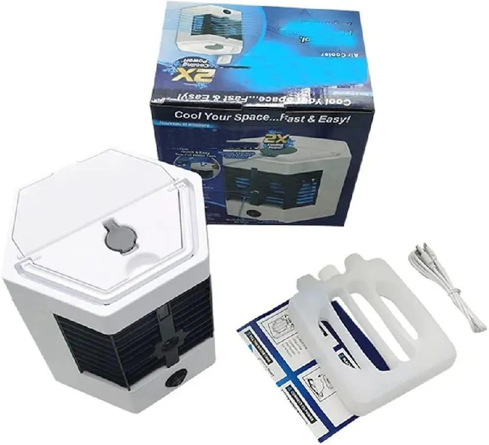 Mini Air Cooler with Humidifier & Fan, 1440 Watts, ABS Plastic, Blue Design