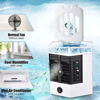 Mini Air Cooler with Humidifier & Fan, 1440 Watts, ABS Plastic, Blue Design