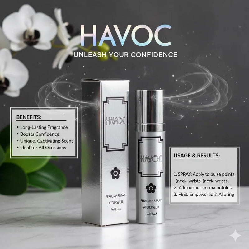 HAVOC Unisex Perfume 75ml Silver Bottle Long Lasting Mood Enhancer