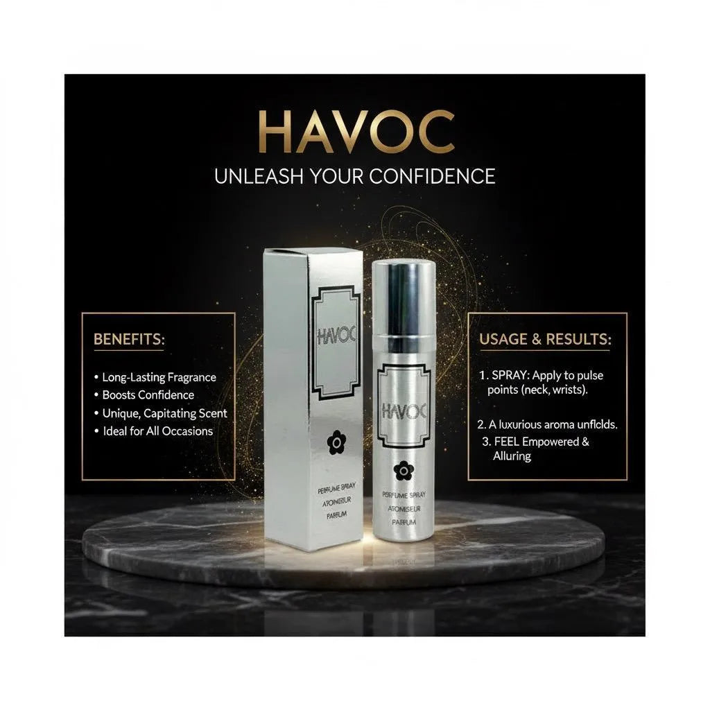 HAVOC Unisex Perfume 75ml Silver Bottle Long Lasting Mood Enhancer