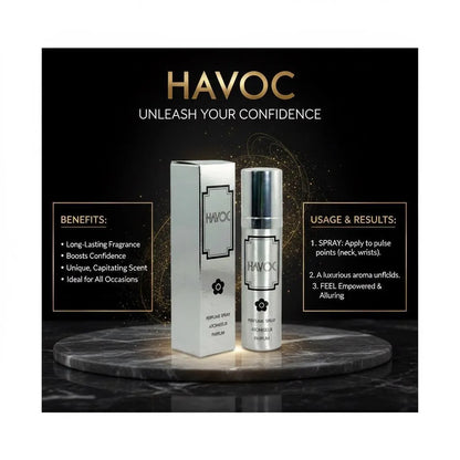 HAVOC Unisex Perfume 75ml Silver Bottle Long Lasting Mood Enhancer