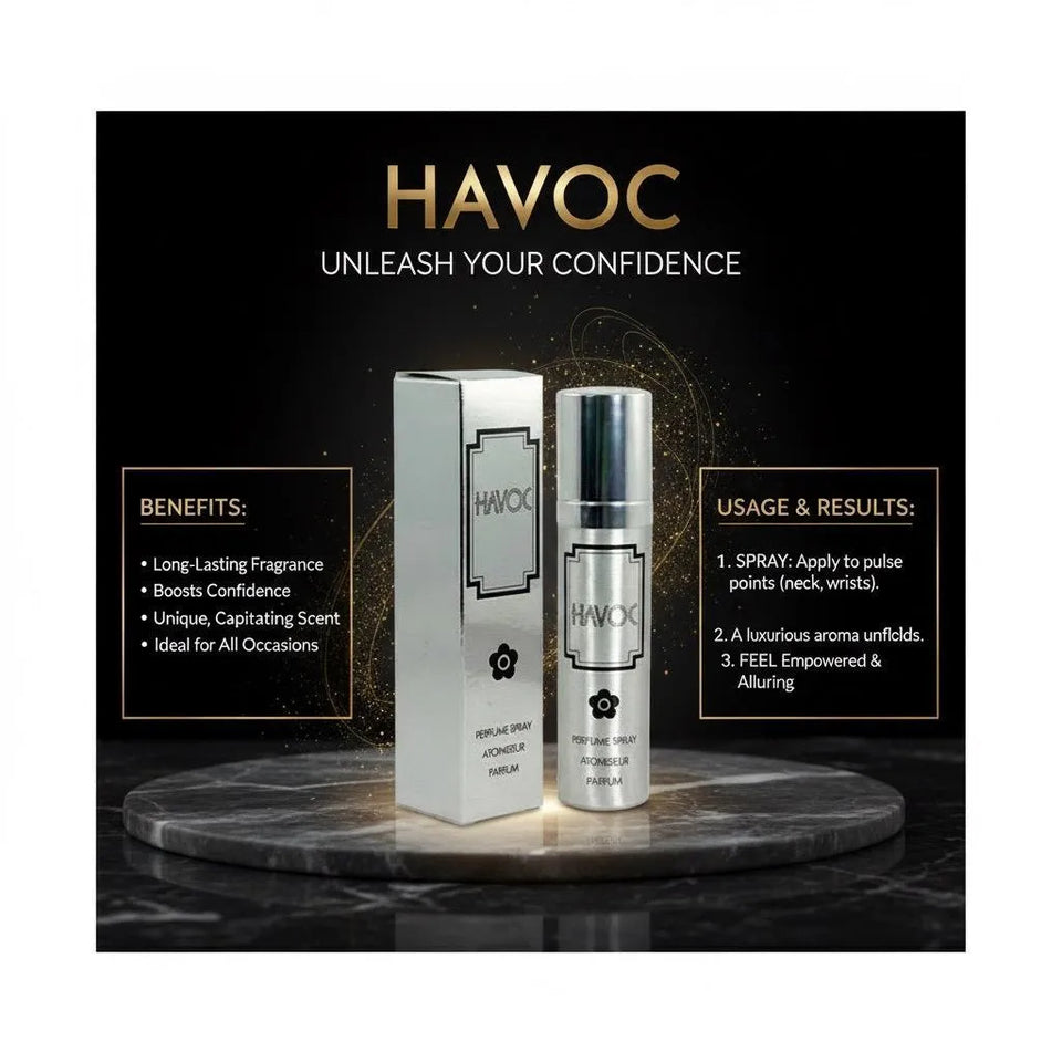 HAVOC Unisex Perfume 75ml Silver Bottle Long Lasting Mood Enhancer