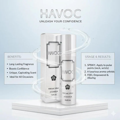 HAVOC Unisex Perfume 75ml Silver Bottle Long Lasting Mood Enhancer