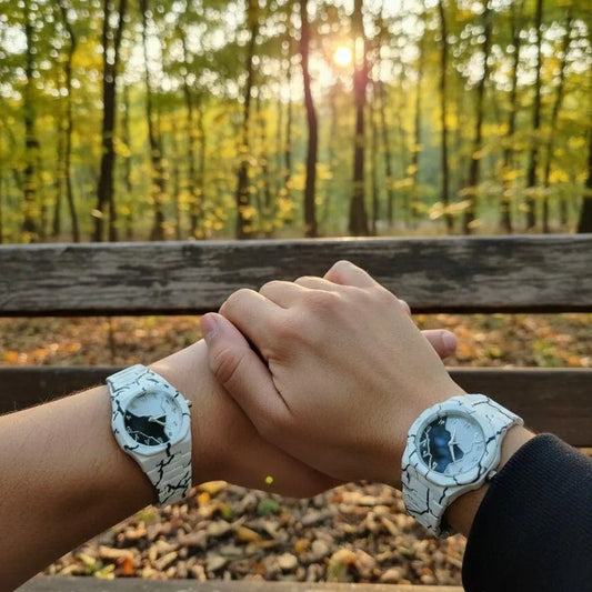 Couple Watches Black White Tiger Aura Plastic Match