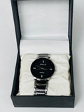 Men's Stainless Steel Black Dial Quartz Watch 50ml