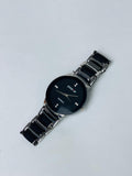 Men's Stainless Steel Black Dial Quartz Watch 50ml
