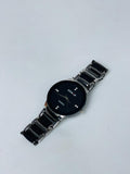Men's Stainless Steel Black Dial Quartz Watch 50ml