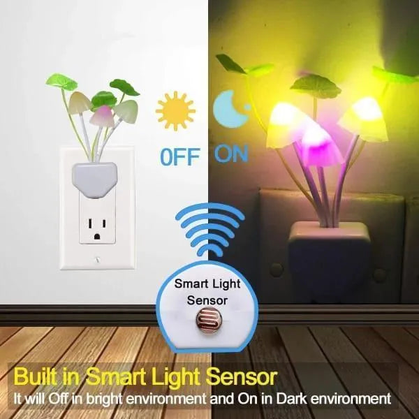Mushroom Night Light for Kids Room Safe Sleep