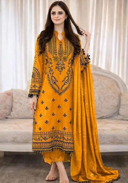 Women's Yellow Embroidered Kurta Set with Dupatta