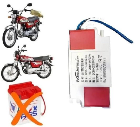 12V Battery Capacitor for Motorcycles Red Plastic 3x3"