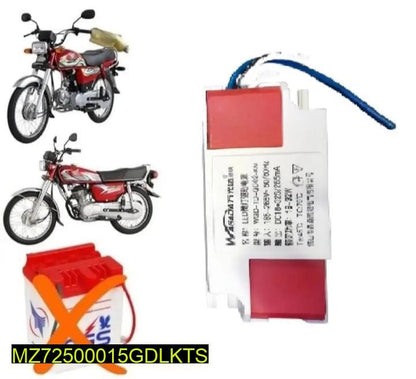 12V Battery Capacitor for Motorcycles Red Plastic 3x3"