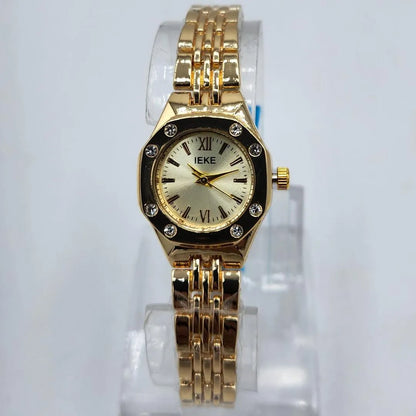 Women's Gold Octagonal Watch with Diamond Accents