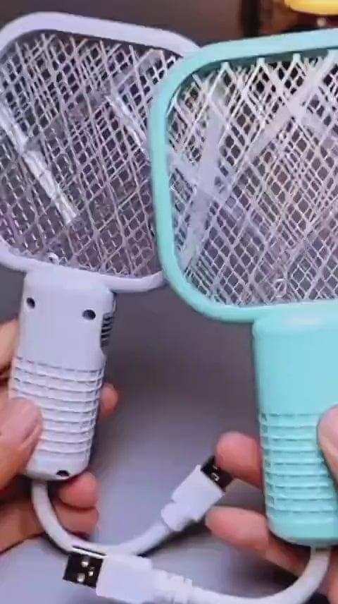 Electric Mosquito Swatter White ABS Lightweight 1 Pc