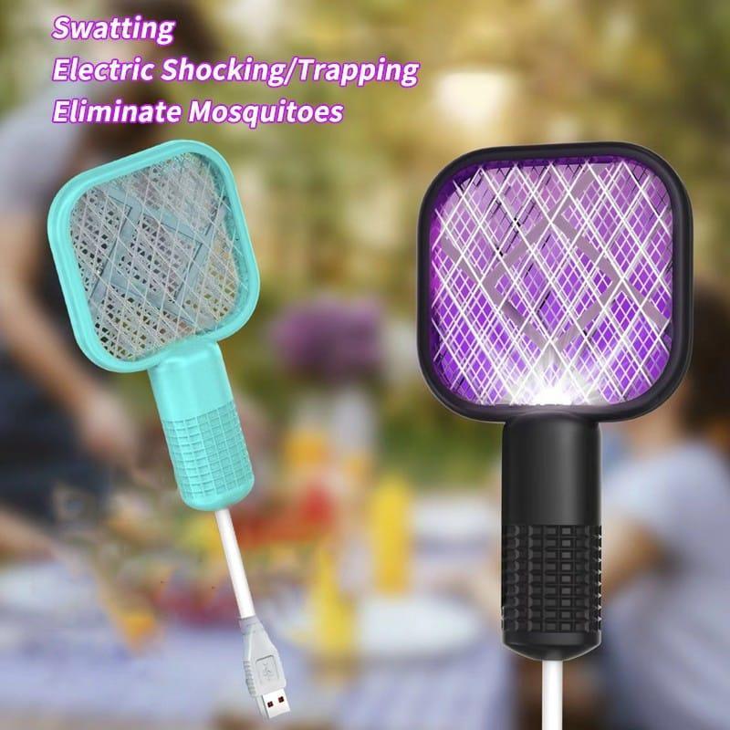Electric Mosquito Swatter White ABS Lightweight 1 Pc