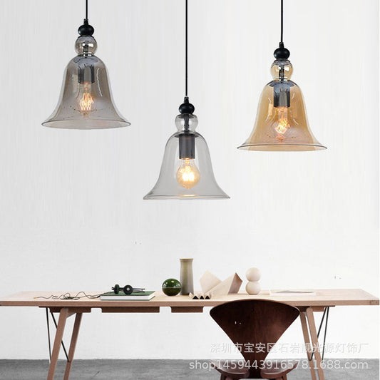 Modern Bell Glass Chandelier for Living Room Dining Bar