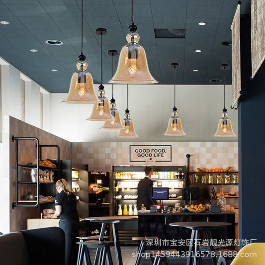 Modern Bell Glass Chandelier for Living Room Dining Bar