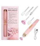 Rechargeable Flawless Salon Nail Finishing Touch Electric Nail Drill Bits File Tool Set