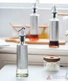 Kitchen Cooking Oil Vinegar Bottle with Dropper Best For Olive oil Usage Glass and Stainless Steel – 300 ml