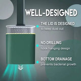 Bathroom Cleaning Silicone Toilet Brush With Holder